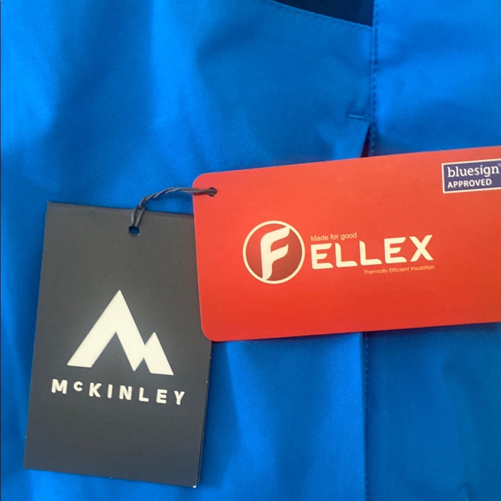 New McKinley Boys’ Dorian Blue and Black Puffer Jacket with Weather-Resistant - Picture 7 of 9